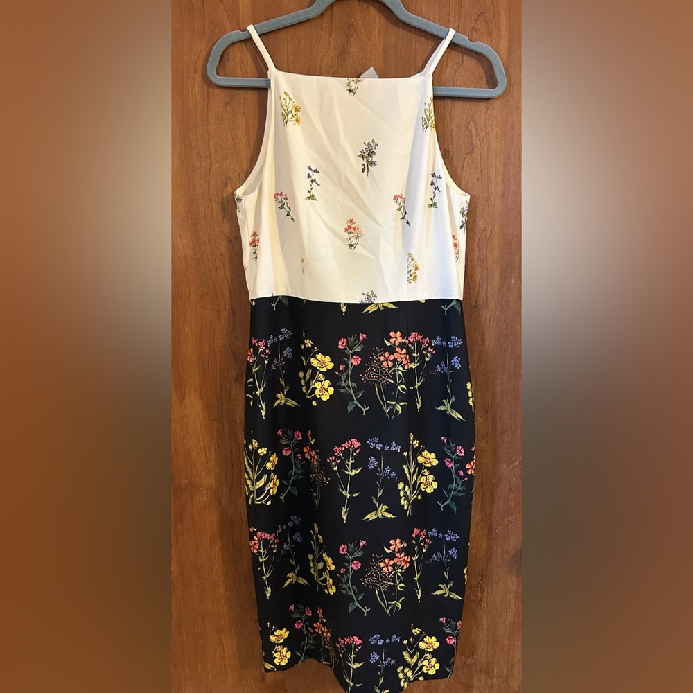 H&M Floral Colorblock Pencil Dress - 10
